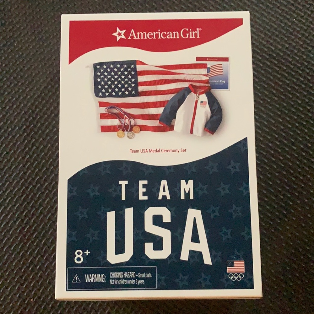 American Girl Doll Team USA medal ceremony set New in box
